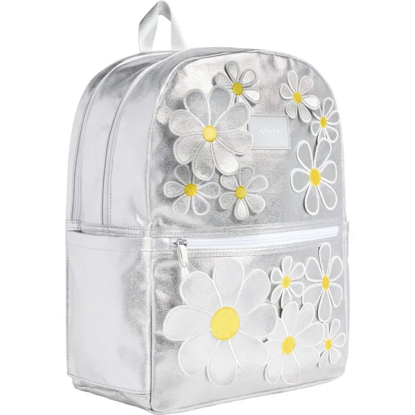 Kane Double Pocket Backpack with 3D Daisies