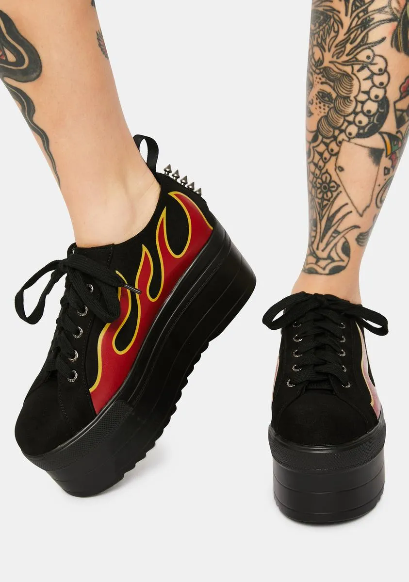 Keep It Lit Flame Flatform Sneakers-