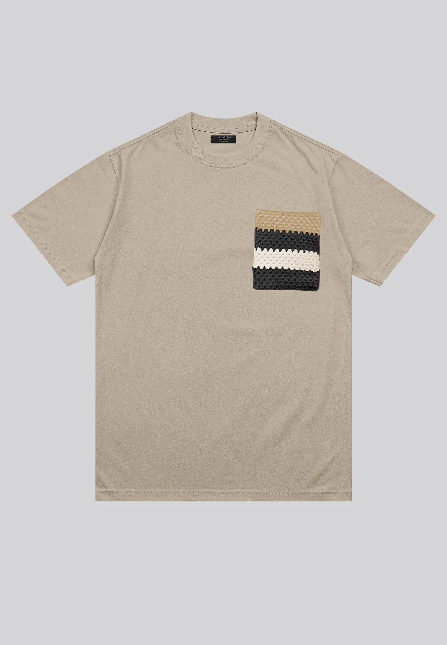 KNIT POCKET T-SHIRT FAWN