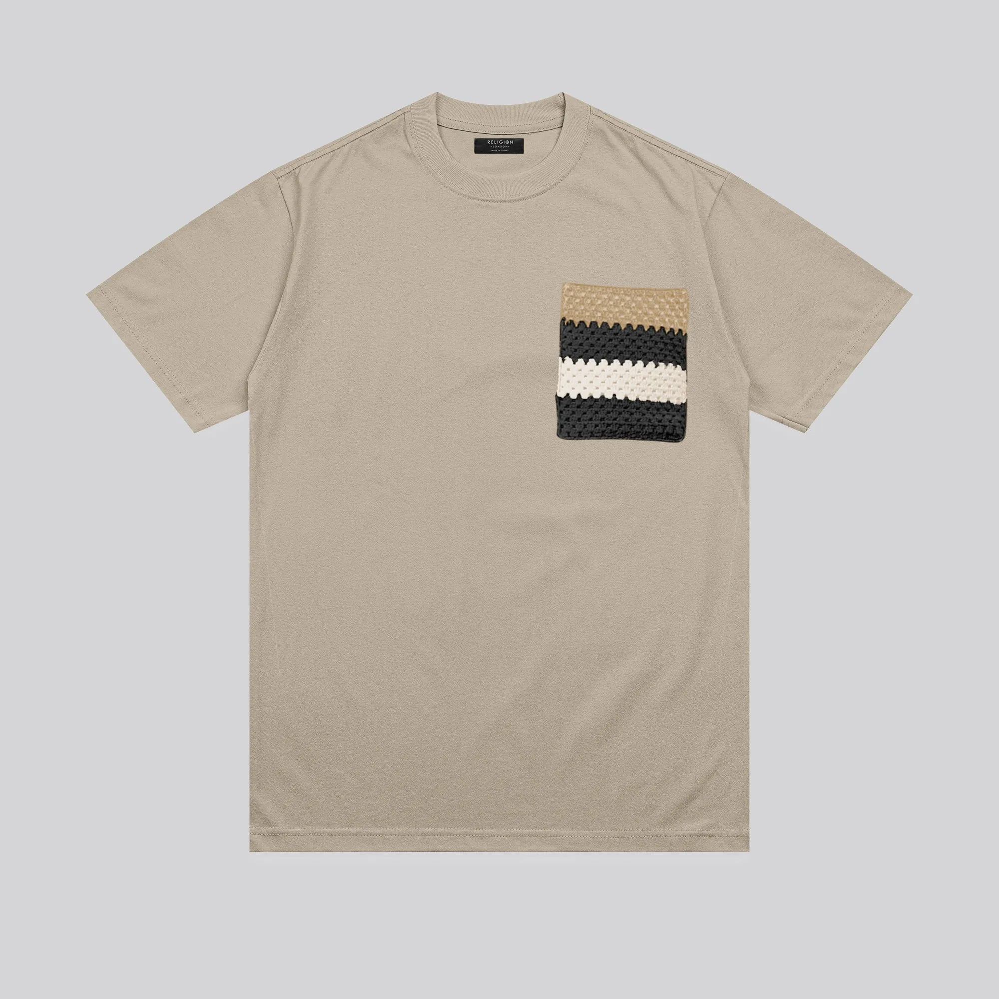 KNIT POCKET T-SHIRT FAWN