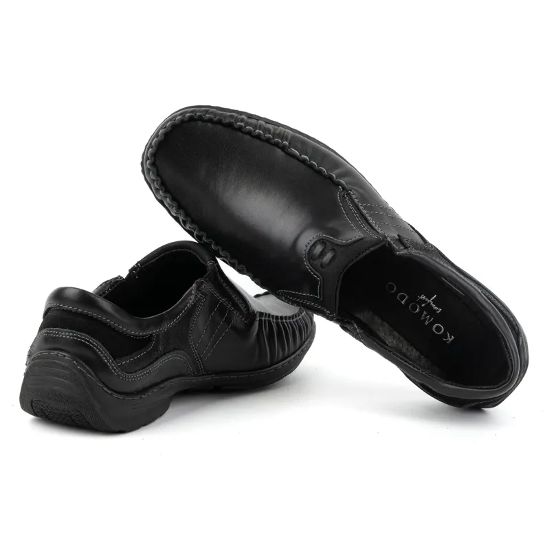 Men's Leather Moccasins 627K Black