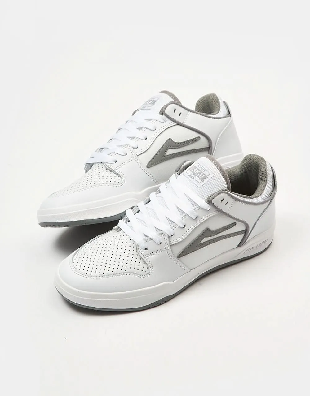 Lakai Telford Skate Shoes - White Leather