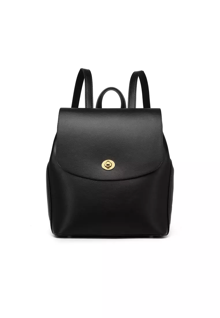 Lara Vintage Leather Backpacks for Women with Buckle Detail