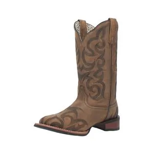 Laredo Ladies Sariah Square Toe Brown Western Boots 5943