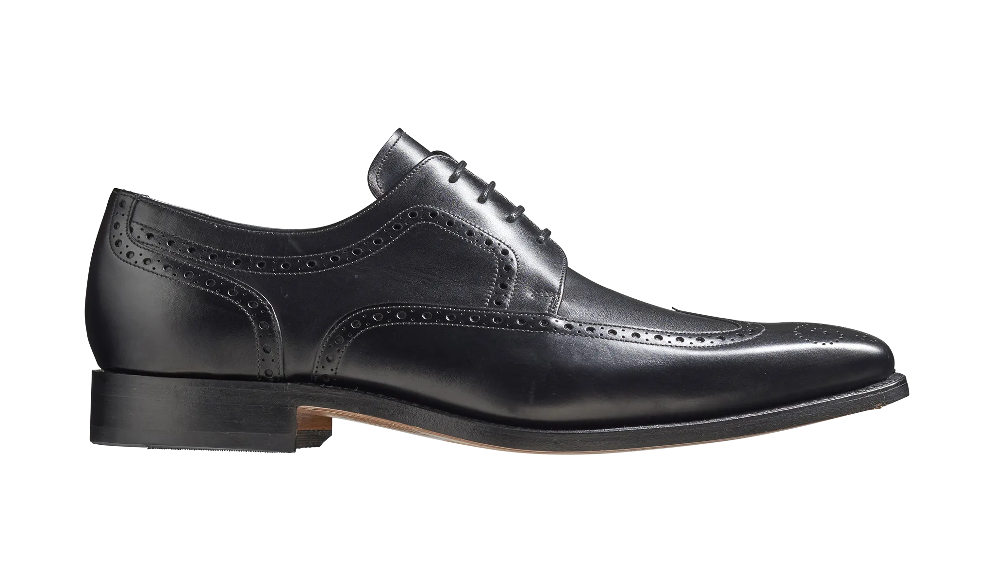 Larry - Black Calf Brogue Derby Shoe