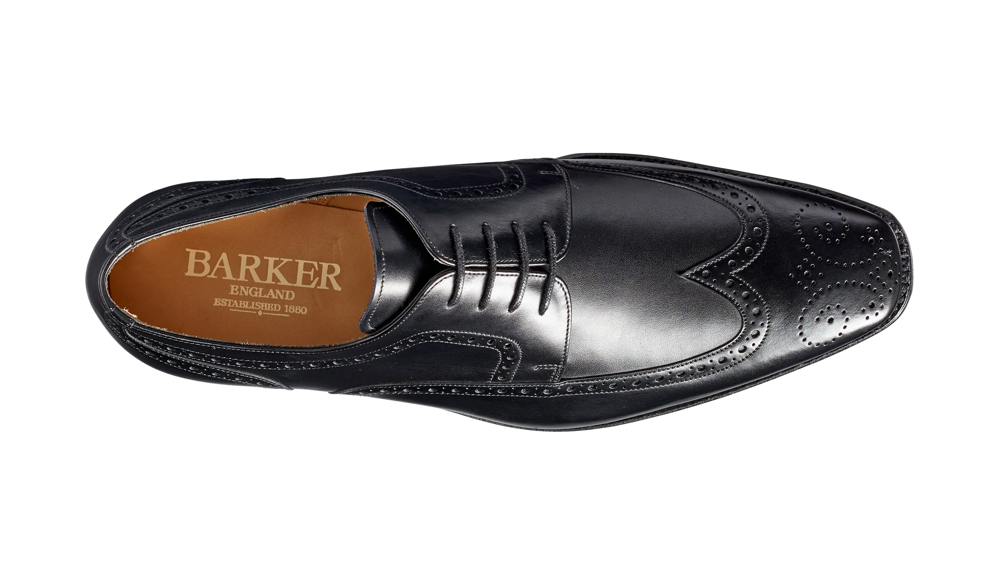 Larry - Black Calf Brogue Derby Shoe