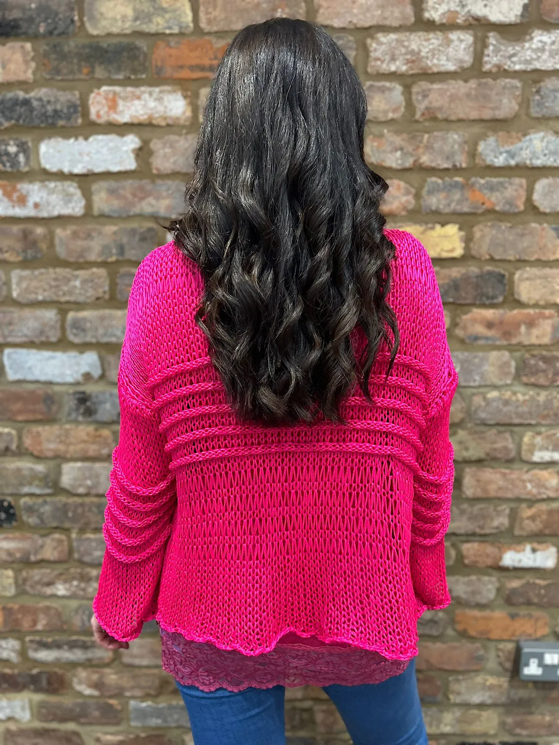 Pink Loose Knit Jumper JoJo