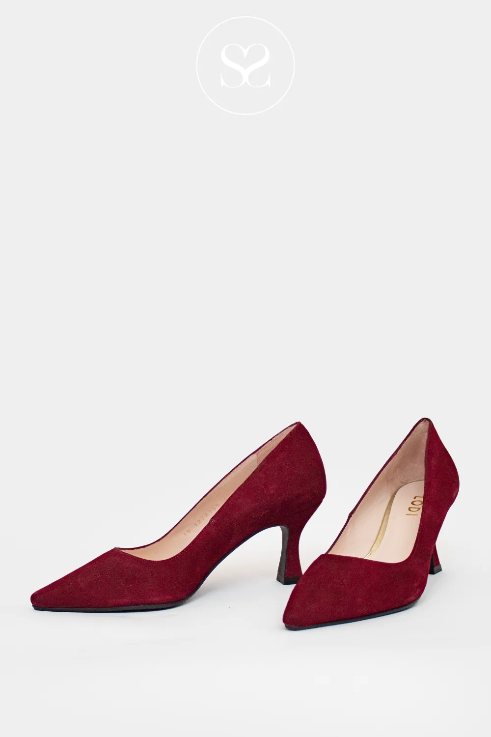 LODI JONA WINE SUEDE HEELED COURT SHOES