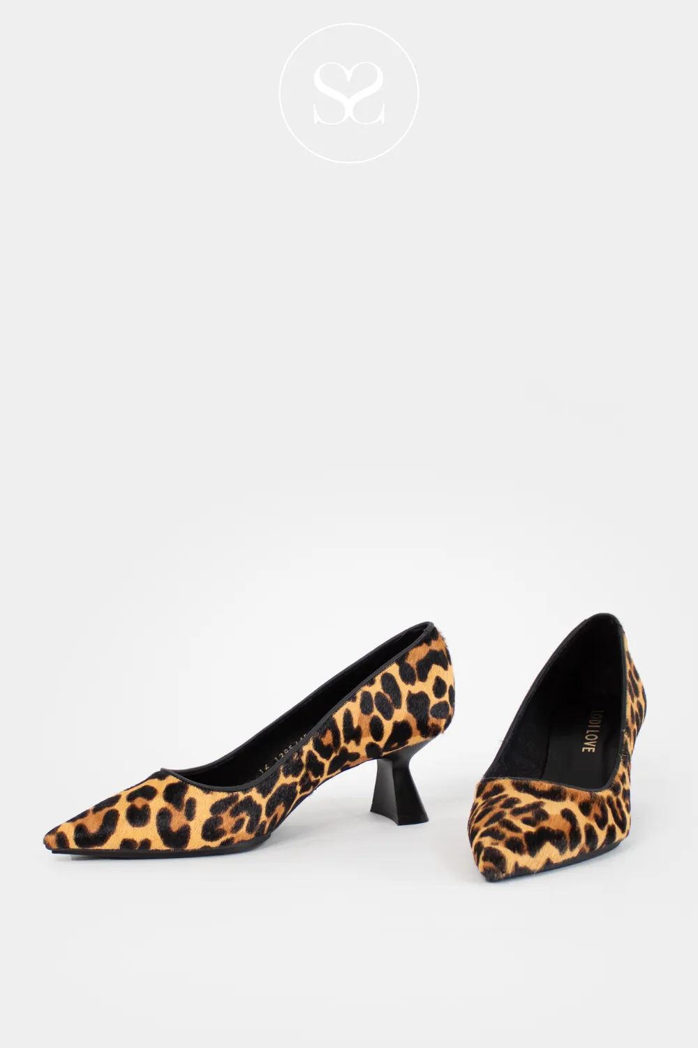 LODI KAL4907INO LEATHER/FAUX FUR LEOPARD COURT SHOES