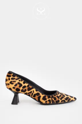 LODI KAL4907INO LEATHER/FAUX FUR LEOPARD COURT SHOES