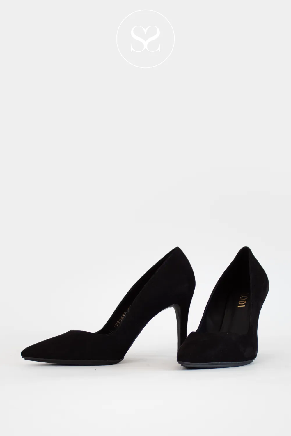 LODI NEW RABOT BLACK SUEDE HEELED COURT SHOES