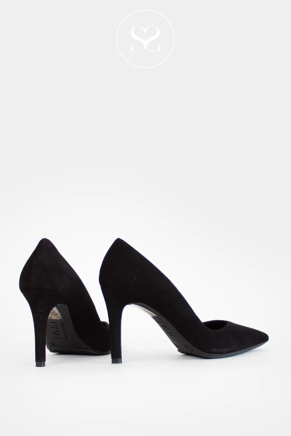 LODI NEW RABOT BLACK SUEDE HEELED COURT SHOES