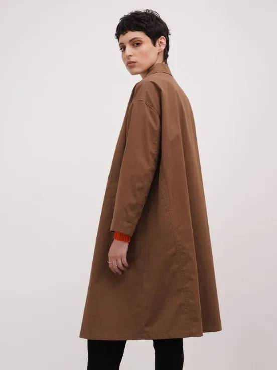 Long camel overcoat