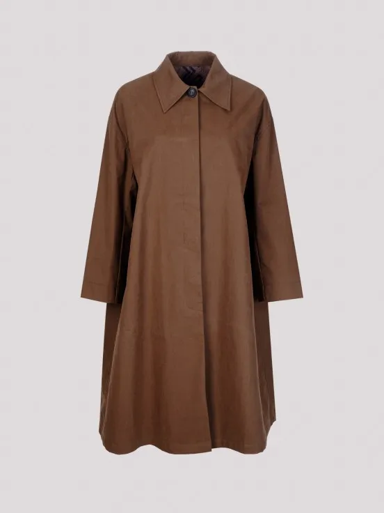 Long camel overcoat