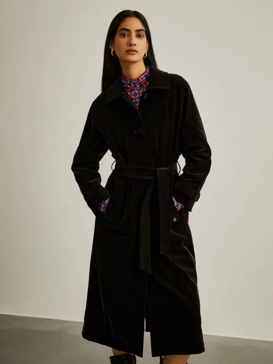 Long coat with belt