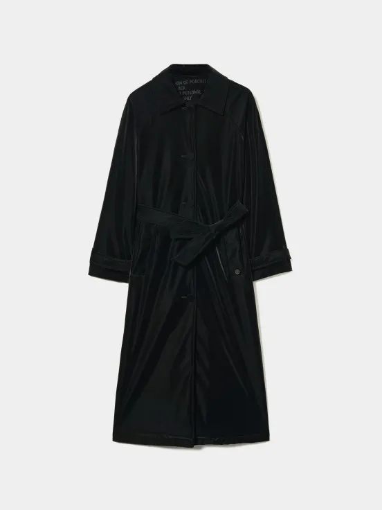 Long coat with belt