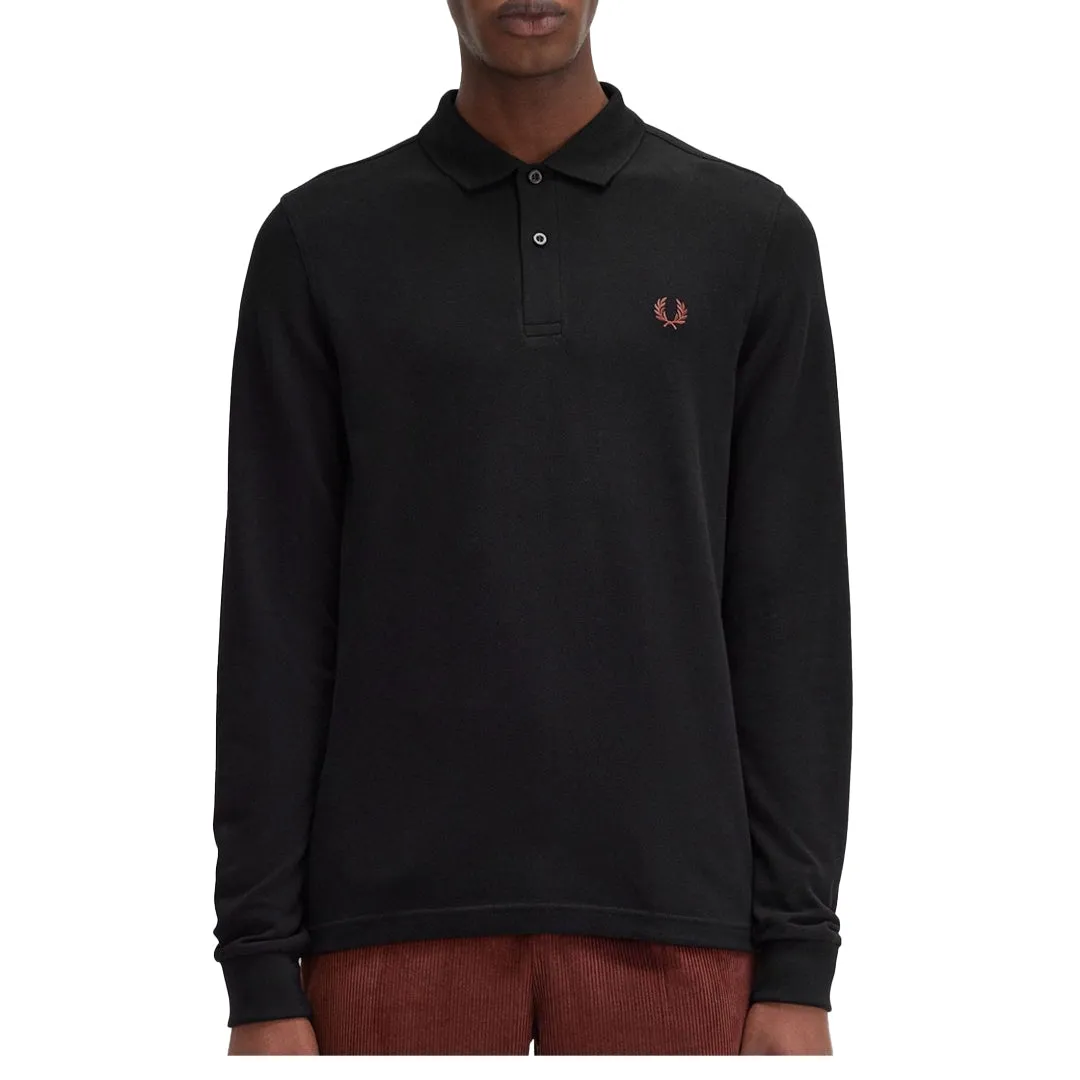 LONG SLEEVE PLAIN FRED PERRY SHIRT BLACK