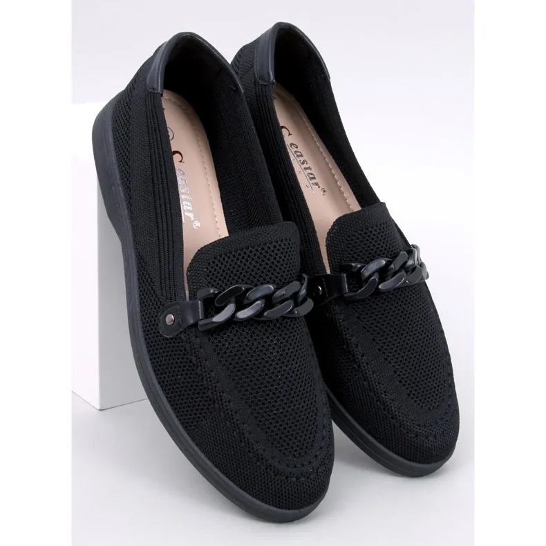 Lucena Black cutout loafers.