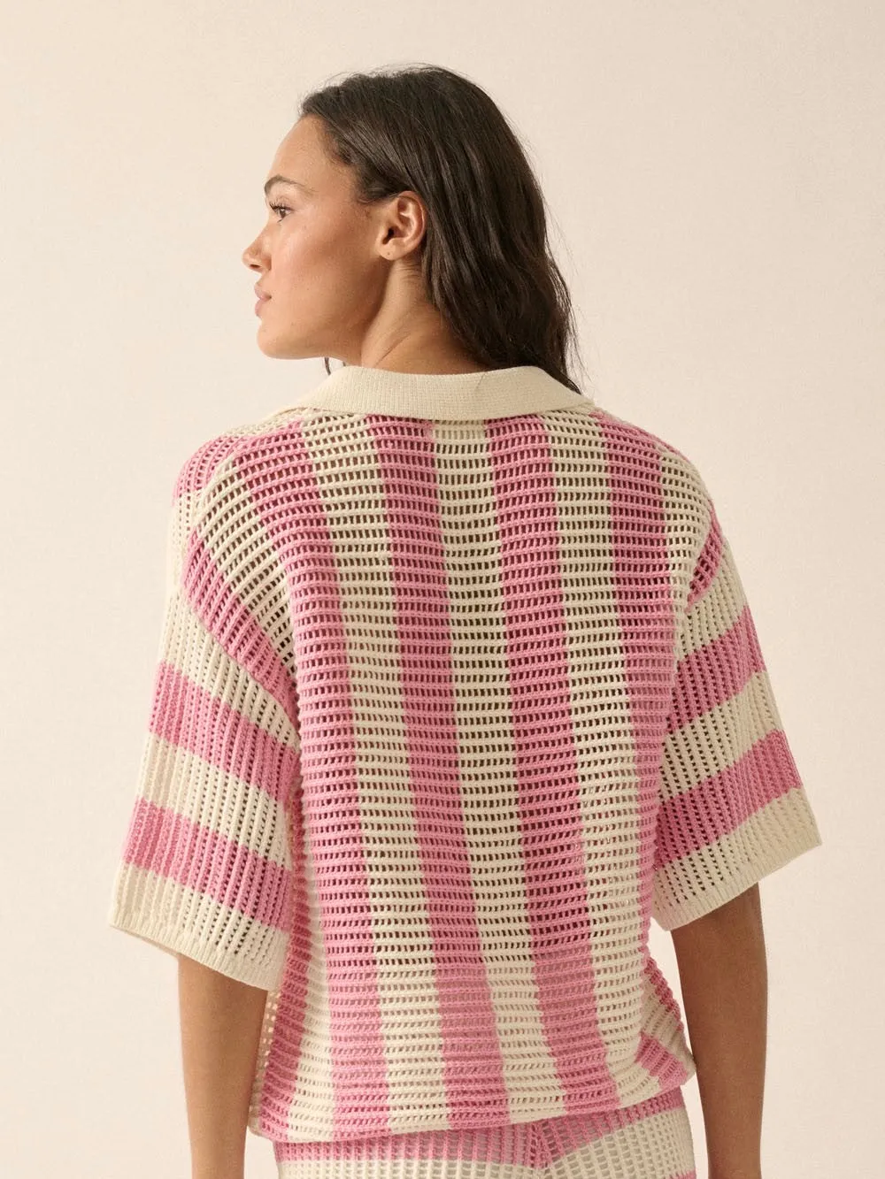 Striped Crochet Knit Top - Lucy Collection