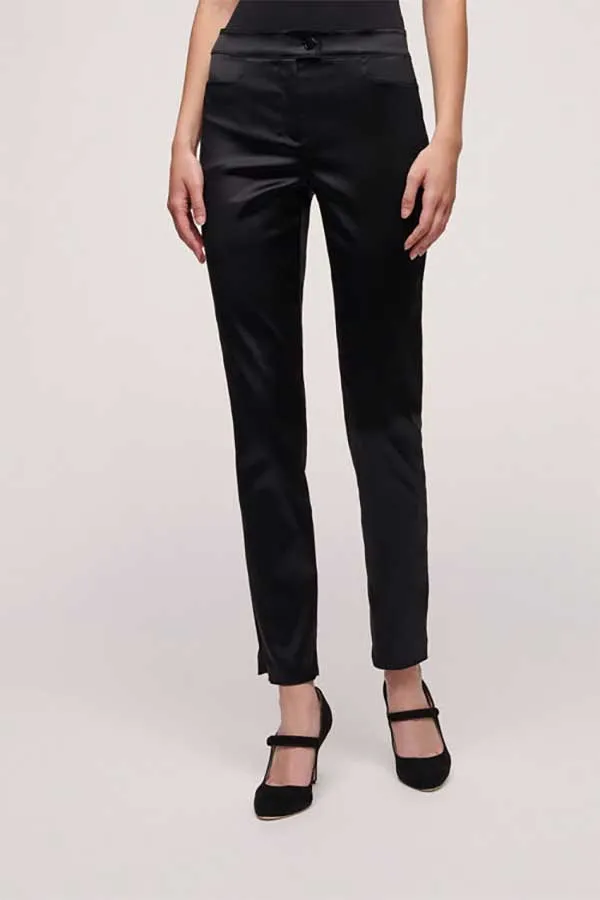 Luisa Spagnoli ORNAMENTO SHINY STRAIGHT ELEGANT TROUSERS