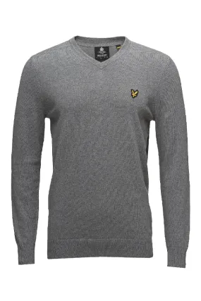 Merino V-Neck Knit in Grey by Lyle & Scott