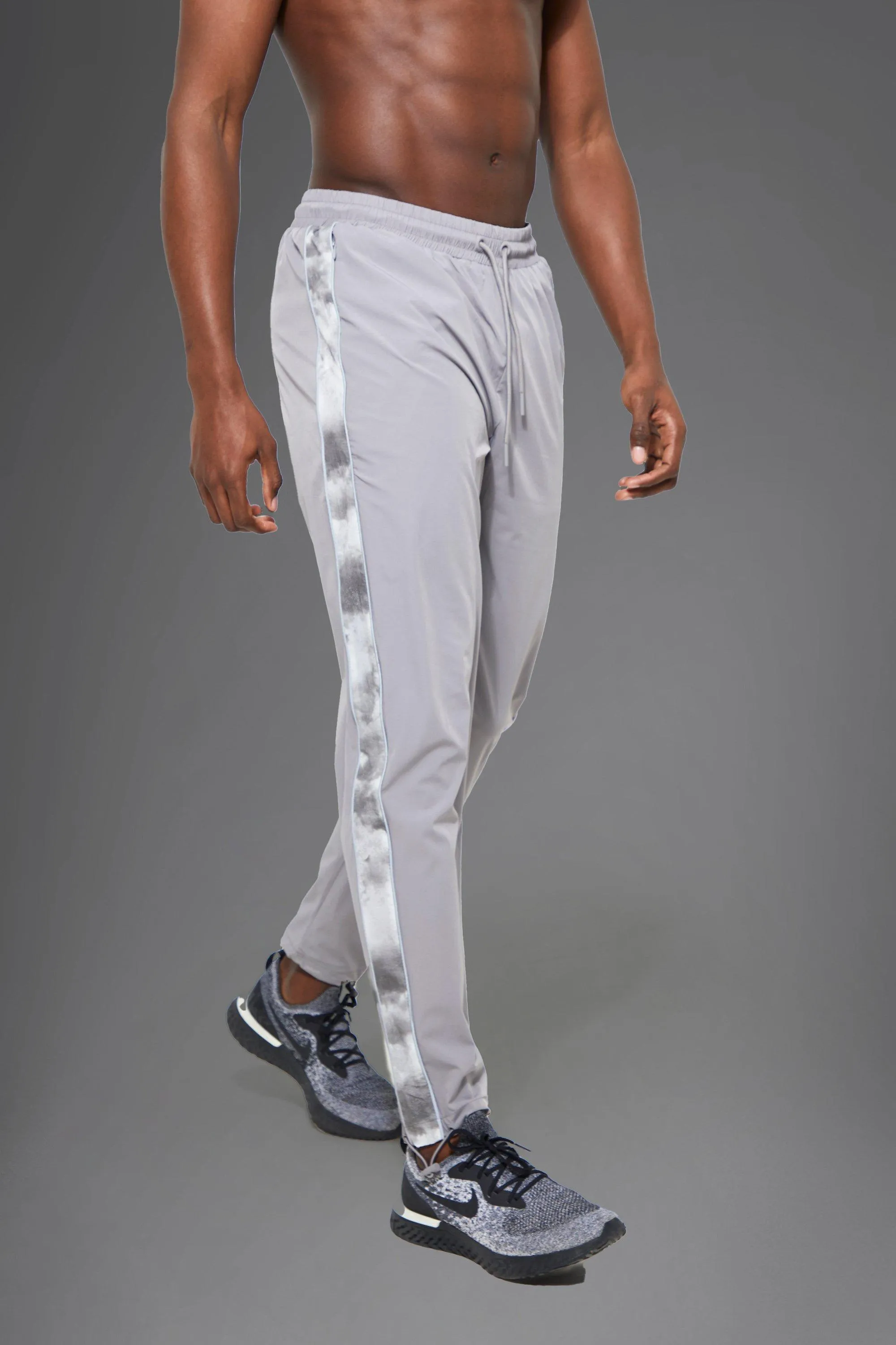 Man Active Abstract Panel Bungee Joggers | boohooMAN UK