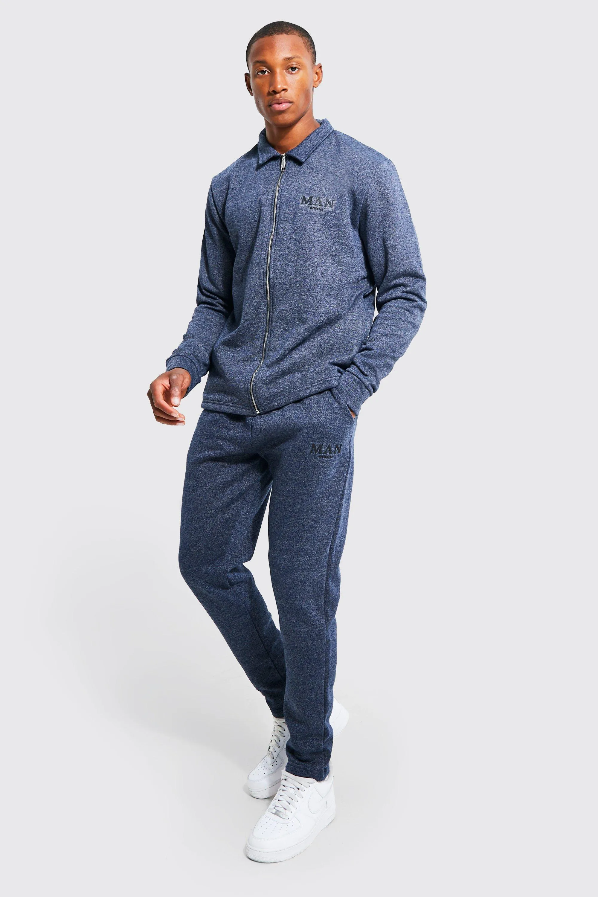 Man Zip Through Harrington Tracksuit | boohooMAN UK