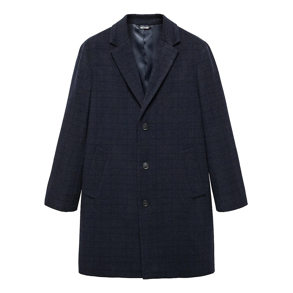 Mango Shadow Check Car Coat