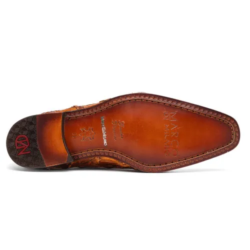 Criss Dress Oxfords in Cognac Pirarucu by Marco Di Milano