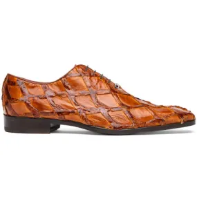 Criss Dress Oxfords in Cognac Pirarucu by Marco Di Milano