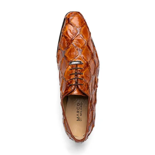 Criss Dress Oxfords in Cognac Pirarucu by Marco Di Milano