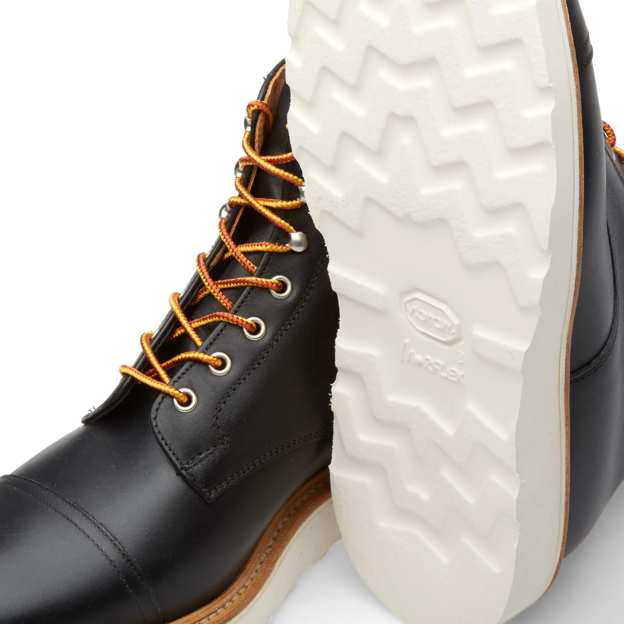 Mark McNairy Toe Cap Derby Boot Black Waxy - Men's Shoes