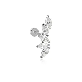 Marquise Illusion Flat Back Ear Climber