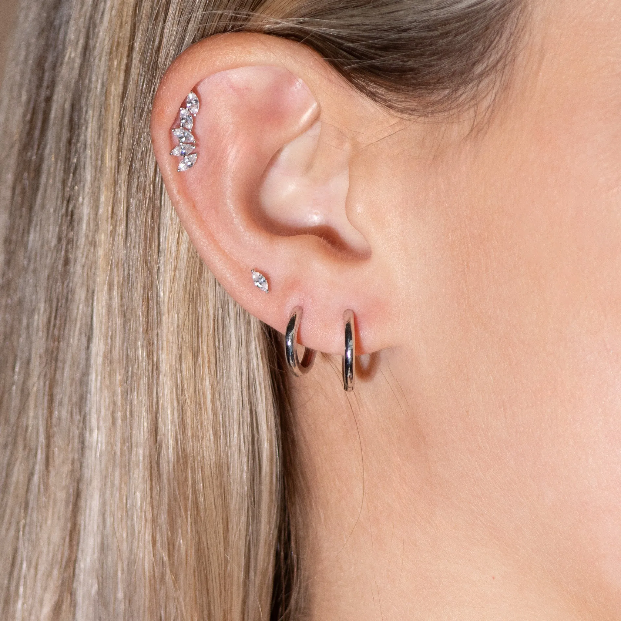 Marquise Illusion Flat Back Ear Climber