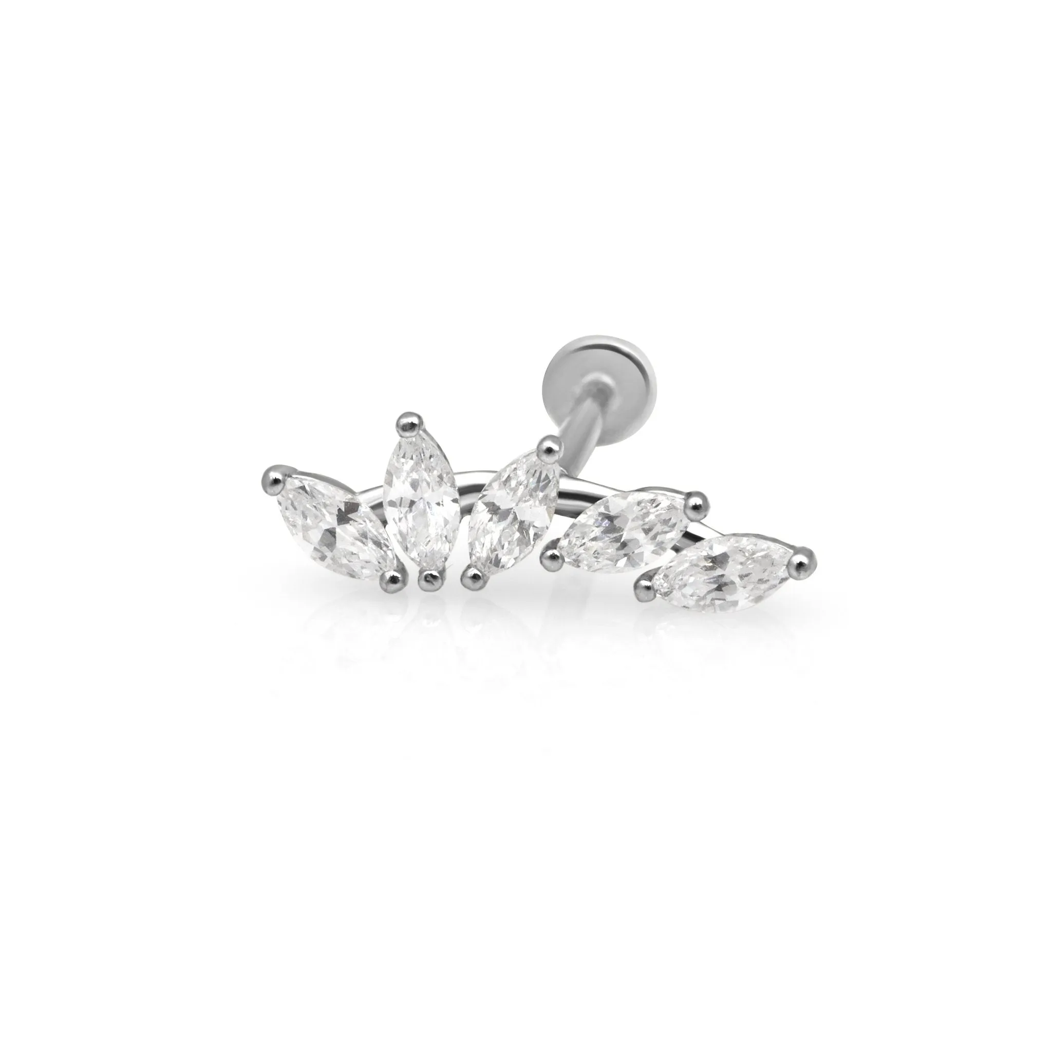 Marquise Illusion Flat Back Ear Climber