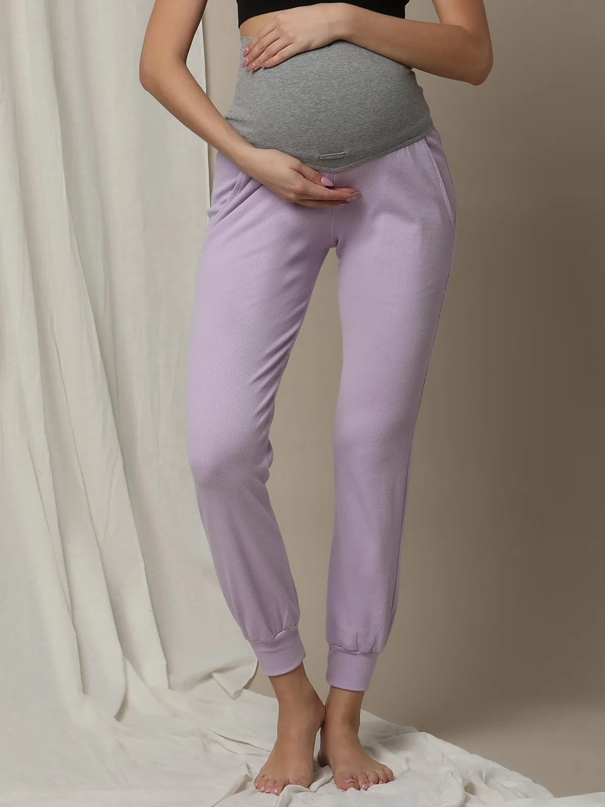 Maternity Rib-Knit Joggers