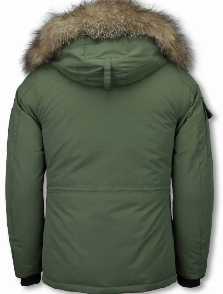 Matogla Expedition Parka - Green Women's Winter Coat - Half Long Fur Collar Coat