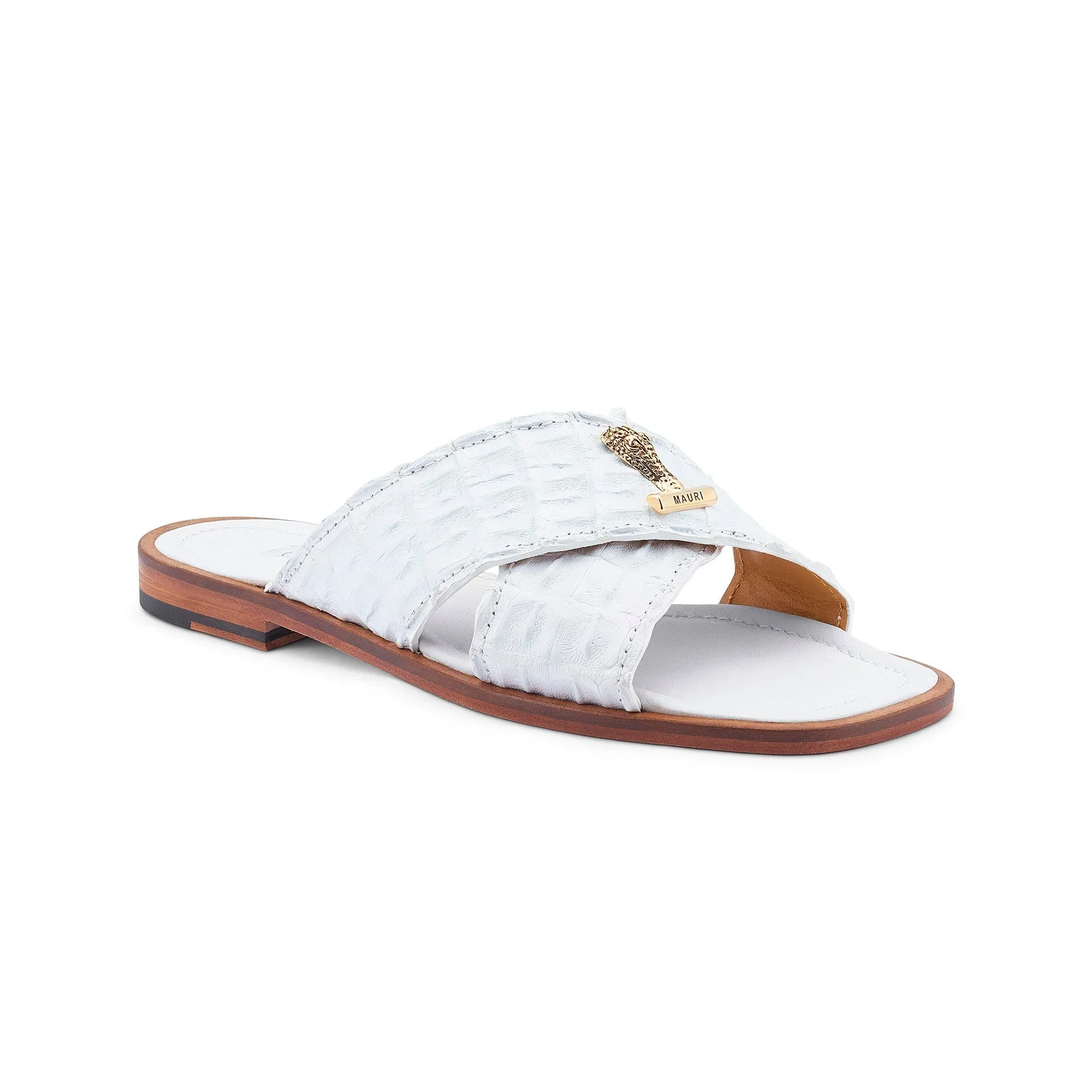 Mauri Coral 5134 Men's Shoes White Exotic Hornback Casual Sandals (MA5516)