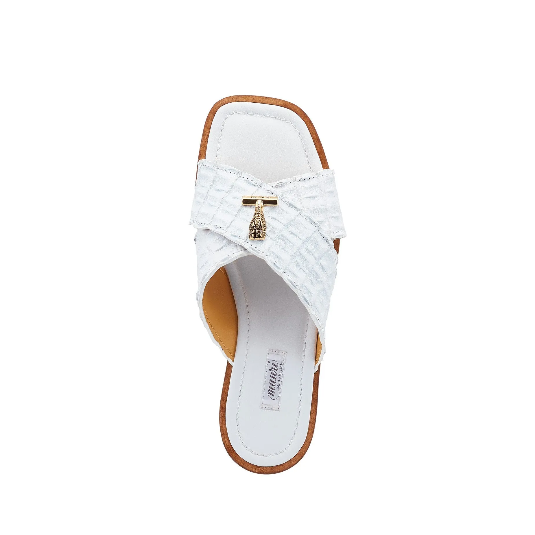 Mauri Coral 5134 Men's Shoes White Exotic Hornback Casual Sandals (MA5516)