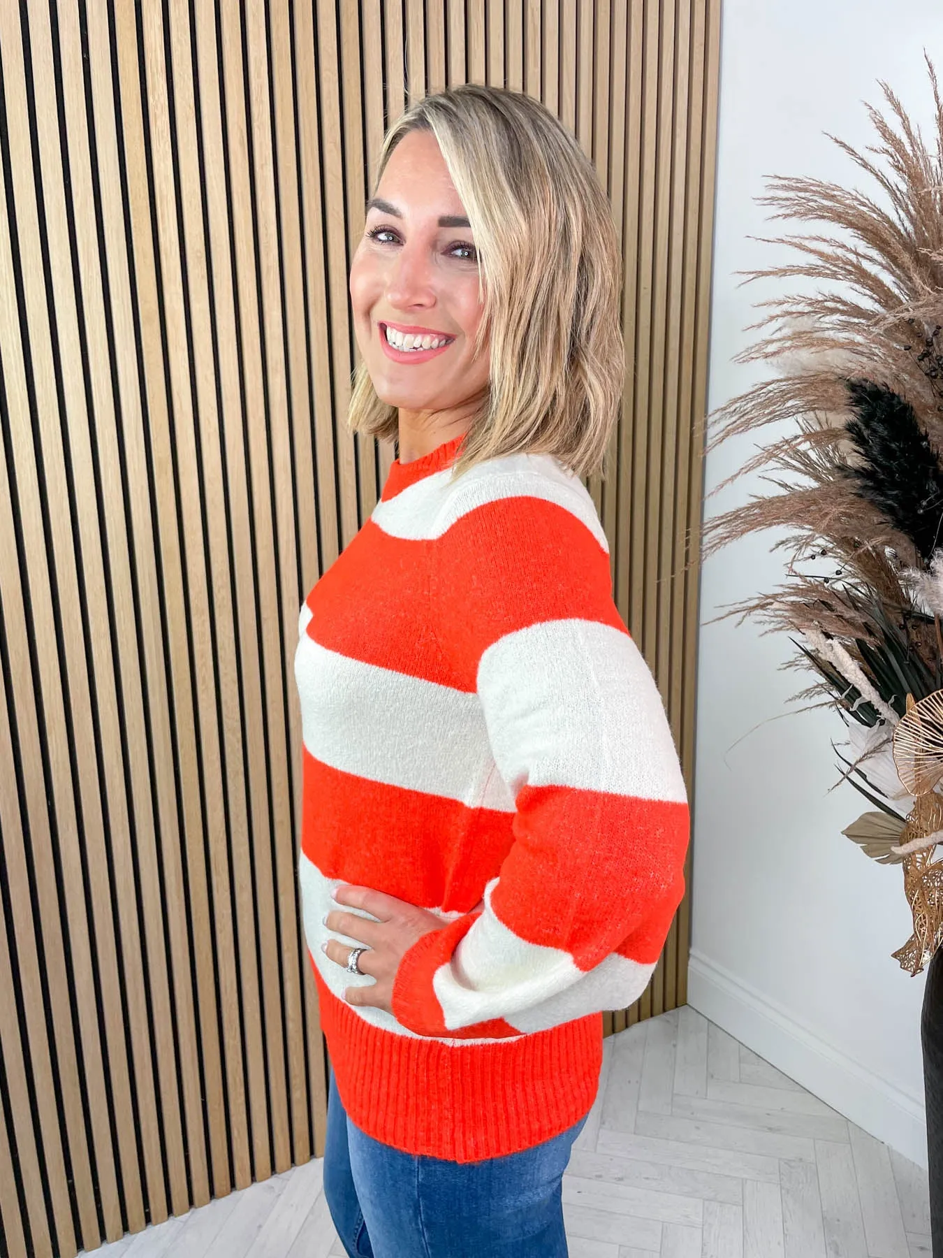 Meara Knit - Orange stripe