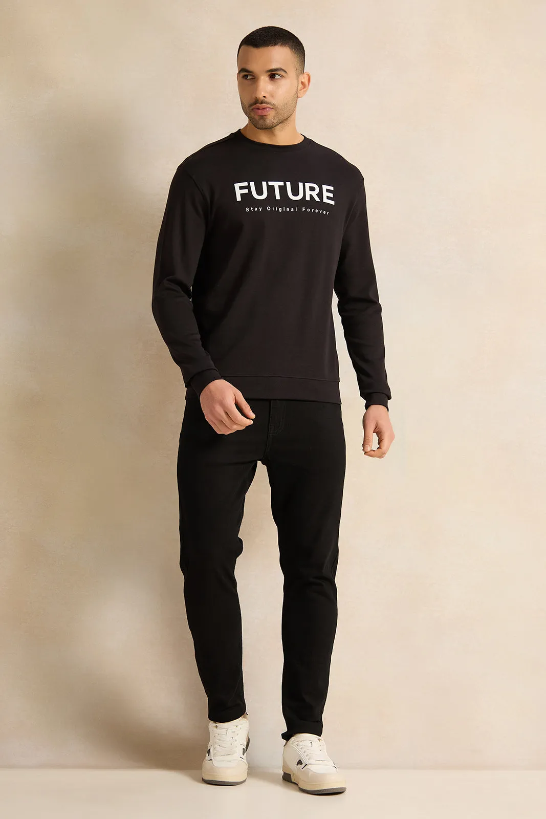 Men Black Lounge Sweatshirt