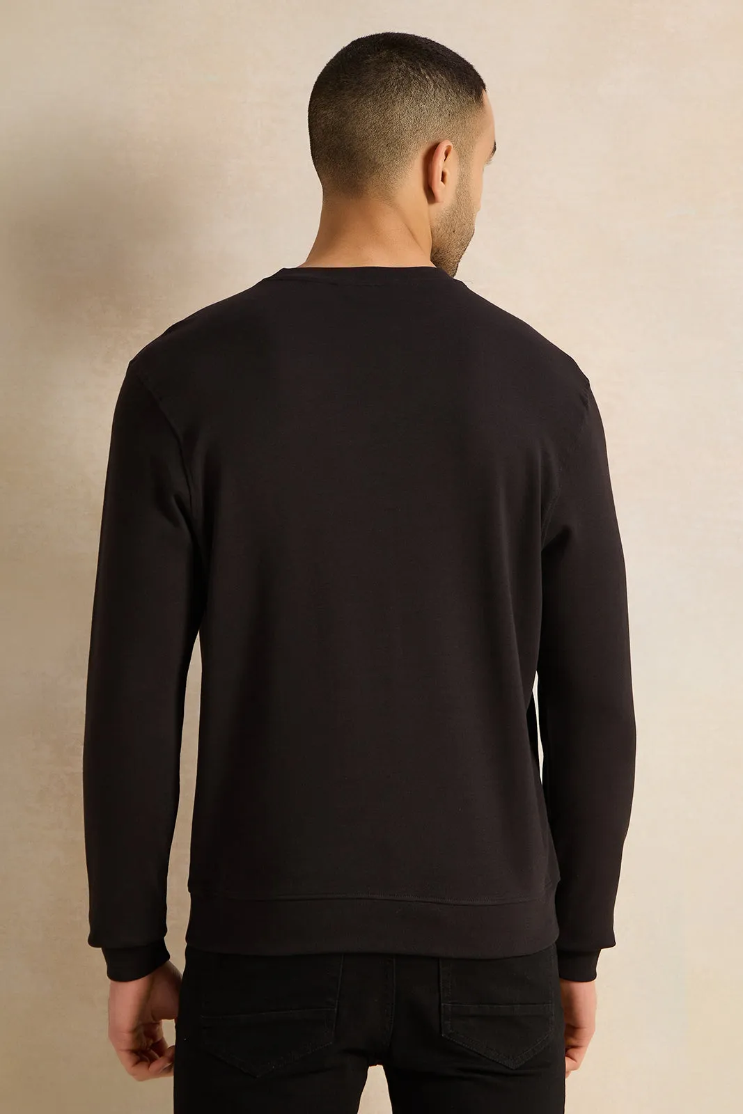 Men Black Lounge Sweatshirt