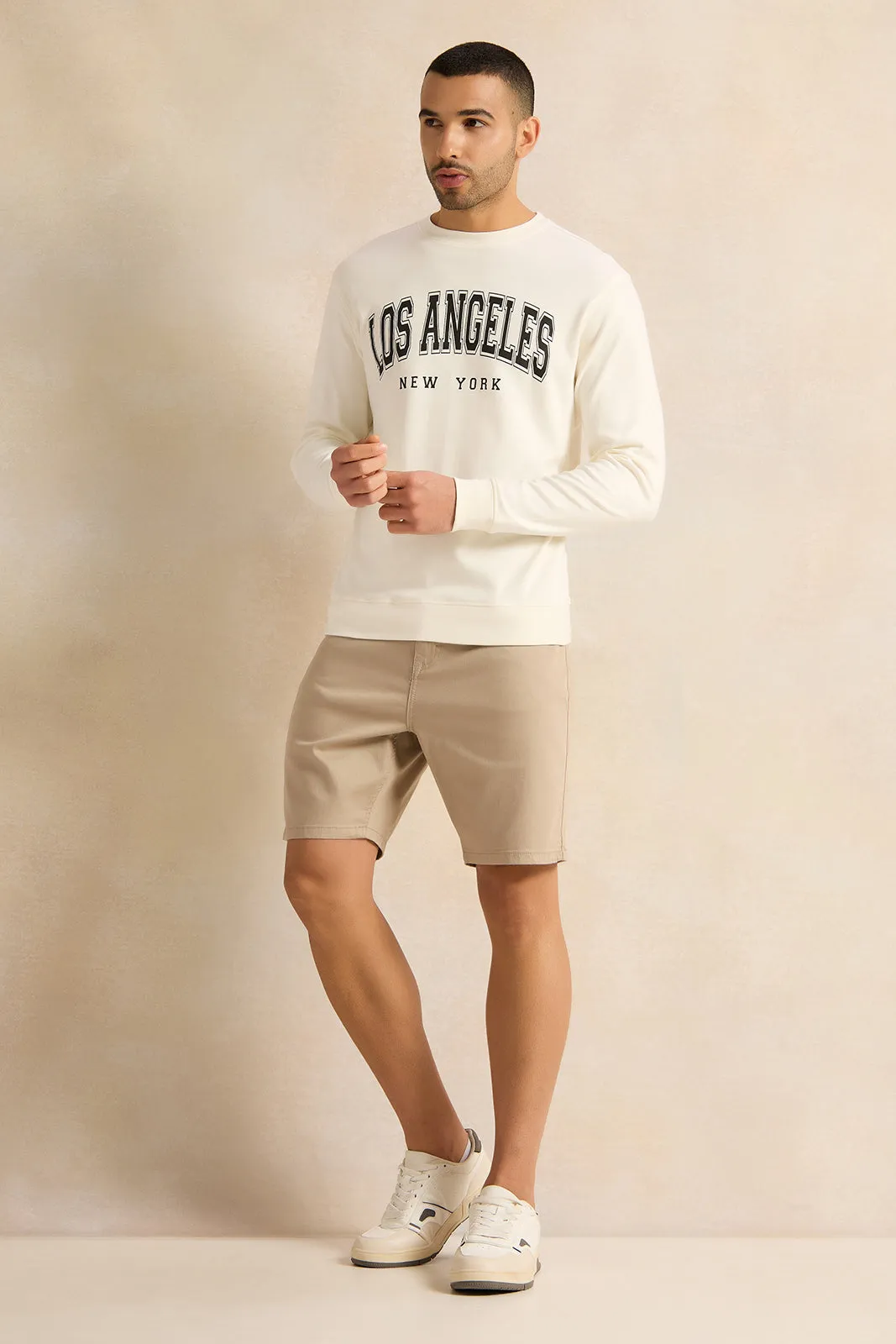 Men Ivory Lounge Sweatshirt