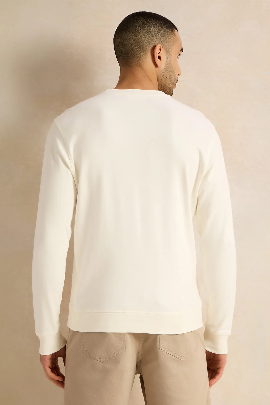 Men Ivory Lounge Sweatshirt