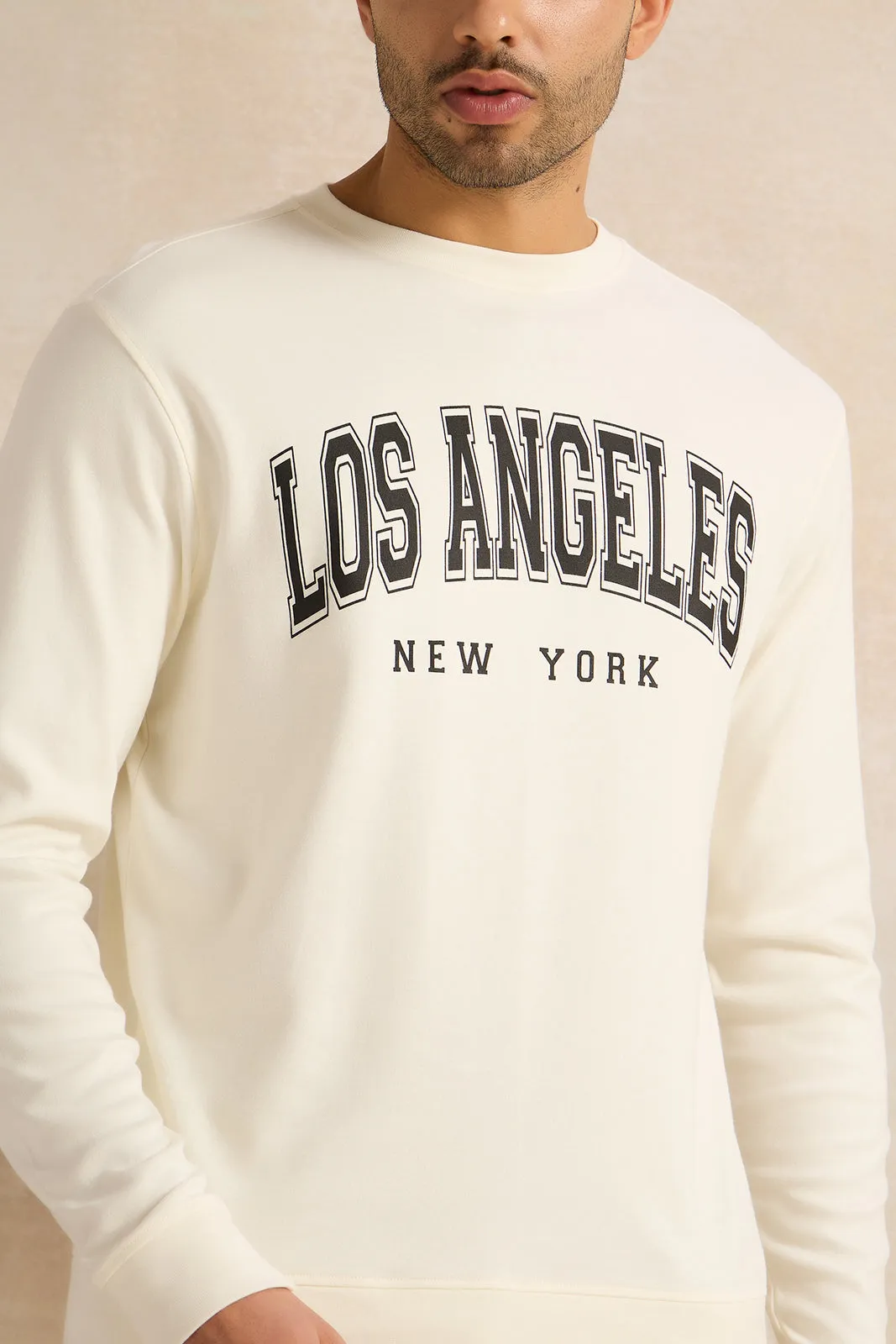 Men Ivory Lounge Sweatshirt