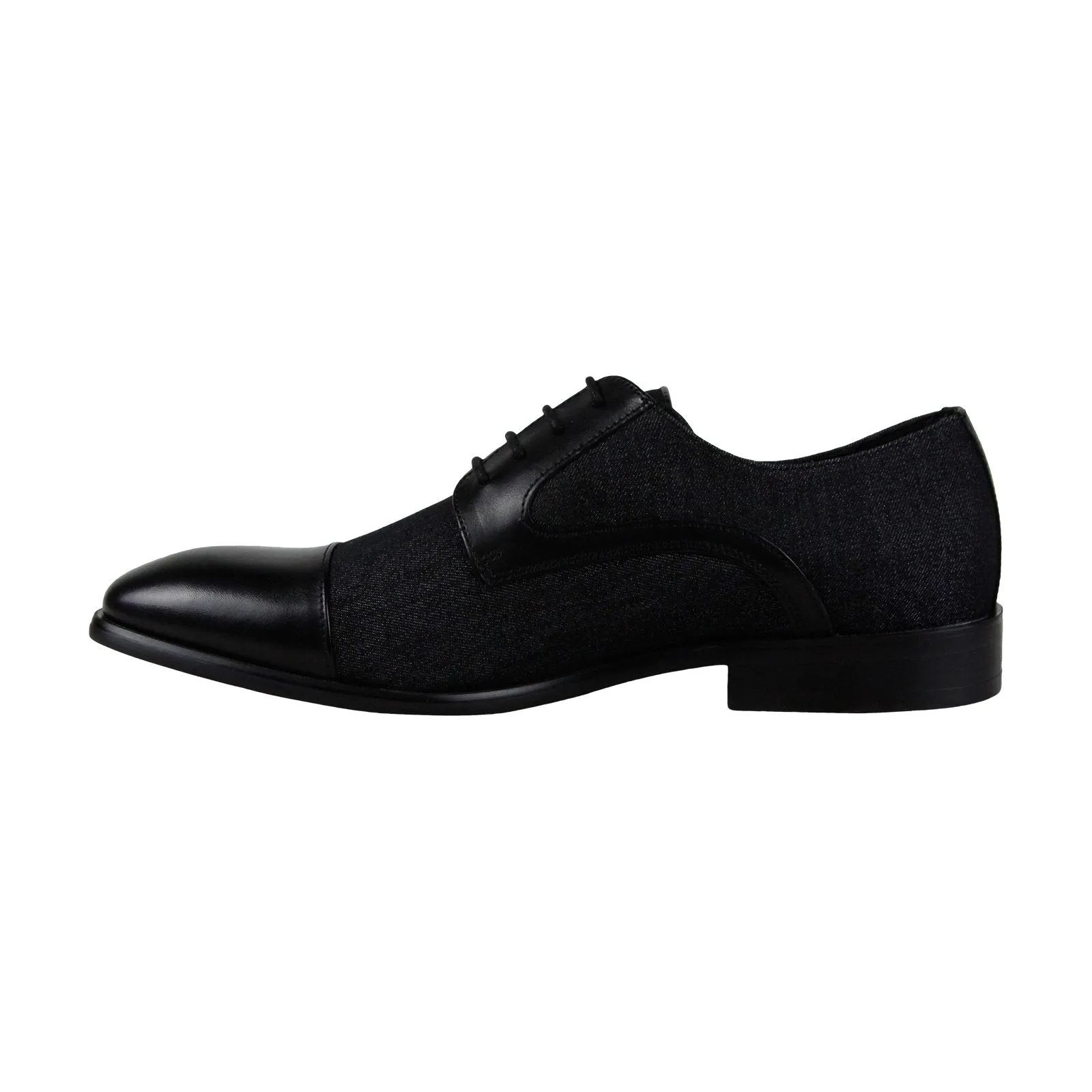 Men's Black Leather Cap Toe Oxfords