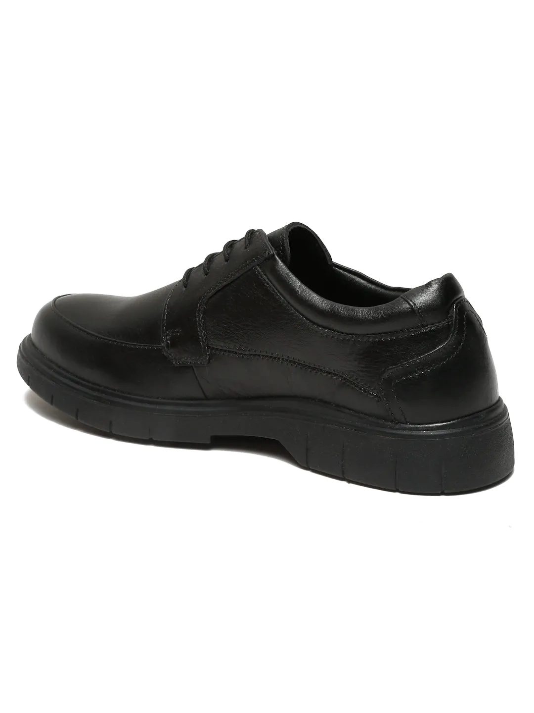 Men's Black Leather Lace-Up Formal Shoes