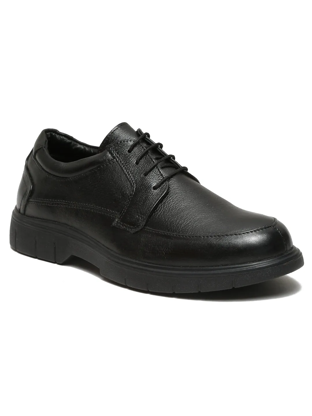 Men's Black Leather Lace-Up Formal Shoes