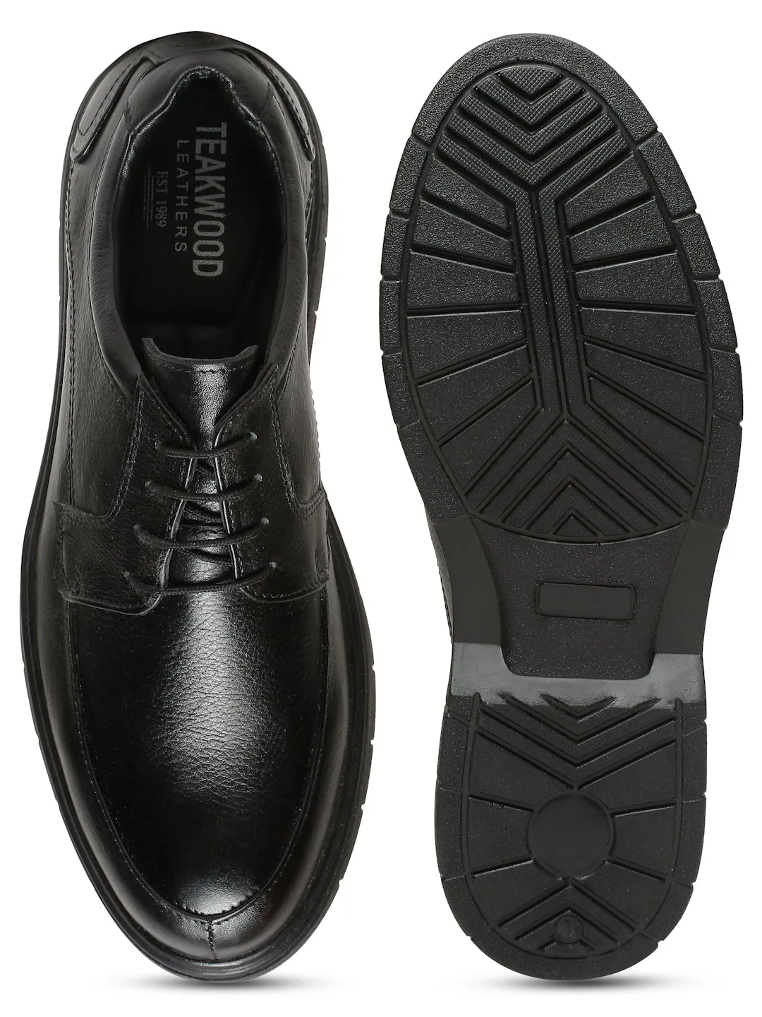 Men's Black Leather Lace-Up Formal Shoes