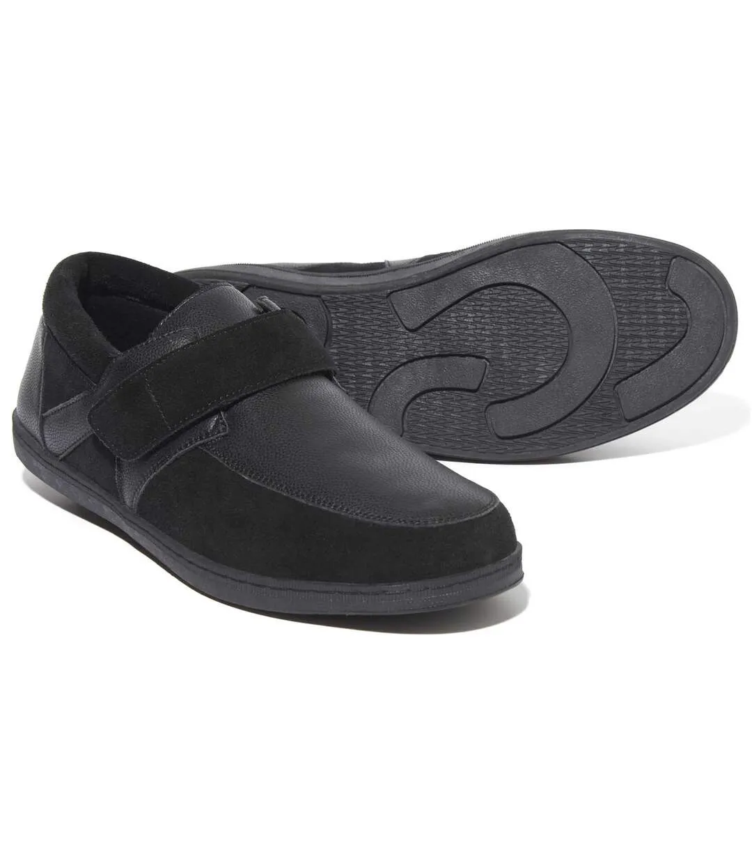 Black Leather Men's Loafers